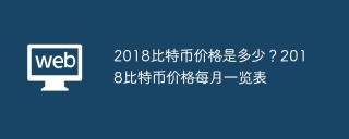 2018比特币价格是多少？2018比特币价格每月一览表