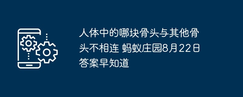 人体中的哪块骨头与其他骨头不相连 蚂蚁庄园8月22日答案早知道