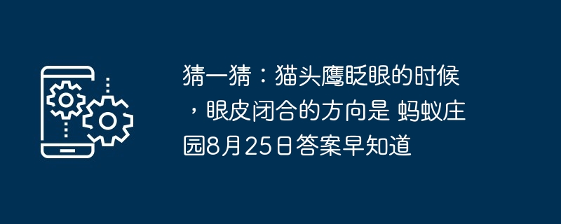 猜一猜：猫头鹰眨眼的时候，眼皮闭合的方向是 蚂蚁庄园8月25日答案早知道