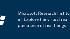 Microsoft Research Institute | Explore the virtual reappearance of real things
