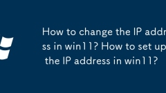How to change the IP address in win11? How to set up the IP address in win11?