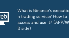 Apakah Perkhidmatan Perdagangan Pelaksanaan Binance? Bagaimana cara mengakses dan menggunakannya? (App/Web Side)