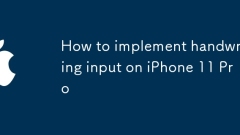 Comment implémenter une entrée d'écriture sur l'iPhone 11 Pro