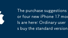 Les suggestions d'achat pour quatre nouveaux modèles iPhone 17 sont là: les utilisateurs ordinaires achètent la version standard