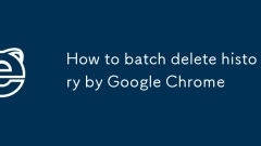 How to batch delete history by Google Chrome
