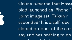 Online rumored that Hasselblad launched an iPhone 17 joint image set. Taixun responded: It is a self-developed product of the company and has nothing to do with Hasselblad