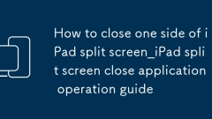 Abschlie?ung einer Seite des iPad -Splits Screen_ipad Split Bildschirm Schlie?en Sie die Anwendung Operation Operation Guide