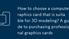 Wie w?hle ich eine Computergrafikkarte aus, die für die 3D -Modellierung geeignet ist? Ein Leitfaden zum Kauf professioneller Grafikkarten