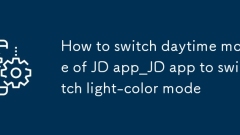 Cara Menghidupkan Mod Siang JD App_JD App untuk menukar mod warna cahaya