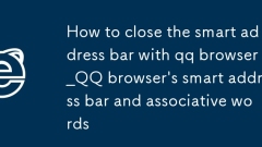 Comment fermer la barre d'adresse intelligente avec QQ Browser_QQ Bar d'adresse intelligente du navigateur et mots associatifs