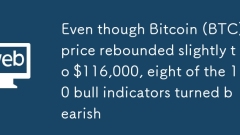 Même si le prix du bitcoin (BTC) a légèrement rebondi à 116 000 $, huit des 10 indicateurs de taureau sont devenus baissiers