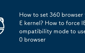 360 브라우저를 IE 커널로 설정하는 방법은 무엇입니까? IE 호환 모드를 강제하는 방법 360 브라우저 사용