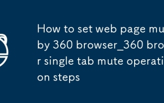 How to set web page mute by 360 browser_360 browser single tab mute operation steps