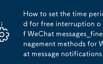 Cara Menetapkan Tempoh Masa untuk Gangguan Percuma Kaedah Pengurusan Mesej WeChat Untuk Pemberitahuan Mesej WeChat