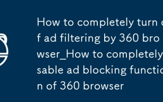 Comment désactiver complètement le filtrage des annonces par 360 Browser_How pour désactiver complètement la fonction de blocage des annonces de 360 navigateur