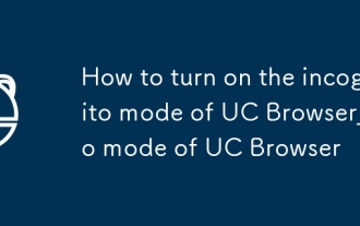 Comment activer le mode incognito d'UC Browser_Comment activer le mode incognito d'UC Browser