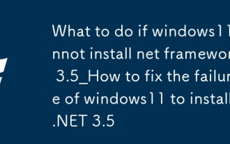 What to do if windows11 cannot install net framework 3.5_How to fix the failure of windows11 to install .NET 3.5