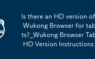 Adakah terdapat versi HD penyemak imbas Wukong untuk tablet? _Wukong Pelayar Tablet Versi HD