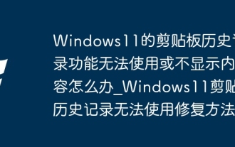 Que dois-je faire si la fonction Historique du Presse-papiers de Windows 11 ne peut pas être utilisée ou si le contenu ne s'affiche pas ? Comment réparer l'historique du Presse-papiers de Windows 11 ne peut pas être utilisé