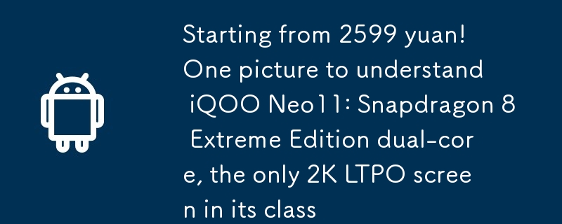 À partir de 2599 yuans ! Une image pour comprendre iQOO Neo11 : Snapdragon 8 Extreme Edition dual-core, le seul écran 2K LTPO de sa catégorie