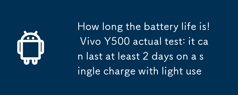 續航有多強！ vivo Y500實測：輕度使用能堅持至少2天一充電