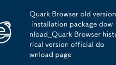 Quark Browser 이전 버전 설치 패키지 다운로드_Quark Browser 과거 버전 공식 다운로드 페이지