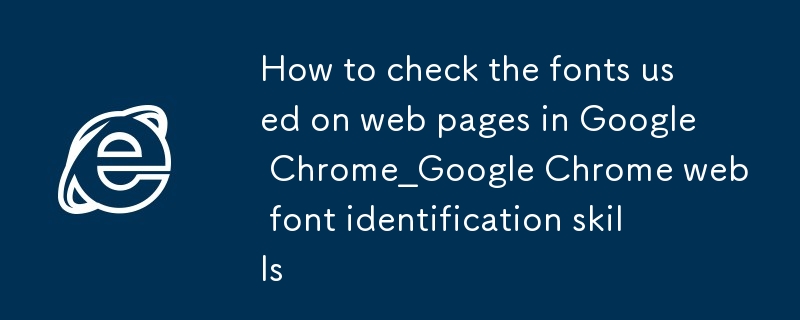 구글 크롬에서 웹페이지에 사용된 글꼴을 확인하는 방법_구글 크롬 웹 글꼴 식별 기술