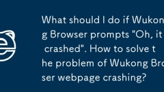 Wukong Browser에 '아, 충돌이 발생했습니다'라는 메시지가 표시되면 어떻게 해야 합니까? Wukong 브라우저 웹페이지 충돌 문제를 해결하는 방법은 무엇입니까?