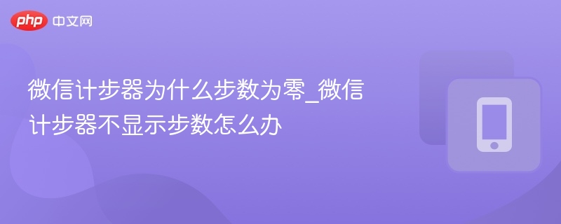 微信计步器为什么步数为零_微信计步器不显示步数怎么办 - php中文网