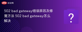 502 bad gateway错误原因及修复方法 502 bad gateway怎么解决