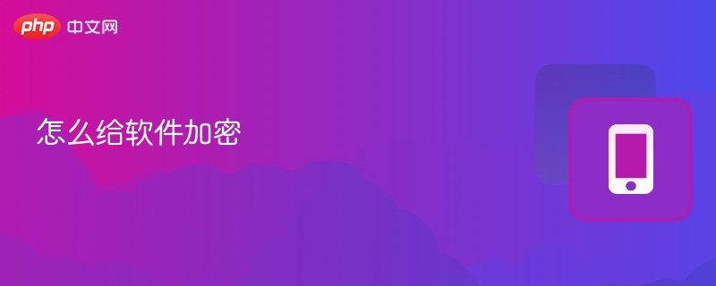 怎么给软件加密 - php中文网