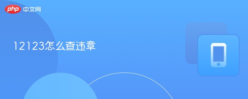 12123怎么查违章 - php中文网
