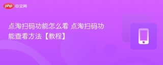 点淘扫码功能怎么看 点淘扫码功能查看方法【教程】