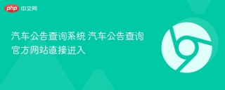 汽车公告查询系统 汽车公告查询官方网站直接进入
