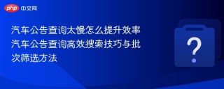 汽车公告查询太慢怎么提升效率 汽车公告查询高效搜索技巧与批次筛选方法
