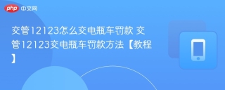 交管12123怎么交电瓶车罚款 交管12123交电瓶车罚款方法【教程】 - php中文网