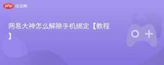 网易大神怎么解除手机绑定【教程】
