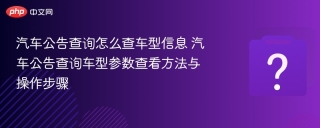 汽车公告查询怎么查车型信息 汽车公告查询车型参数查看方法与操作步骤