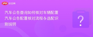 汽车公告查询如何核对车辆配置 汽车公告配置核对流程与选配识别说明