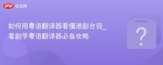 如何用粤语翻译器看懂港剧台词_看剧学粤语翻译器必备攻略