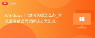 Windows 11激活失败怎么办_常见激活错误代码解决方案汇总