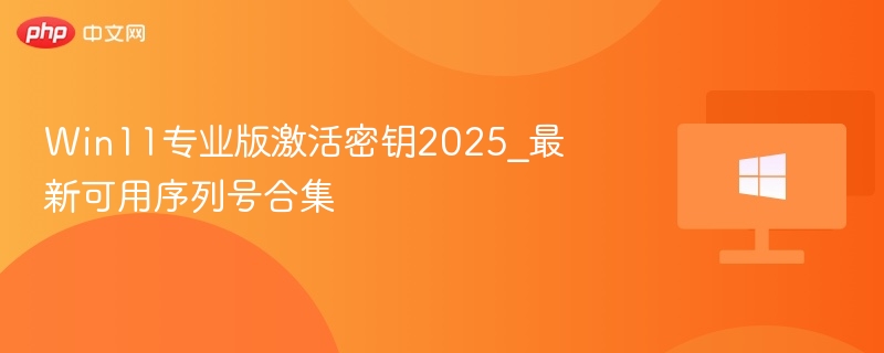 win11专业版激活密钥2025_最新可用序列号合集 - php中文网