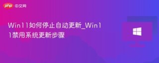 Win11如何停止自动更新_Win11禁用系统更新步骤