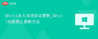 Win11永久关闭自动更新_Win11彻底禁止更新方法