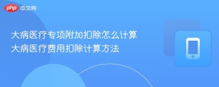 大病医疗专项附加扣除怎么计算 大病医疗费用扣除计算方法