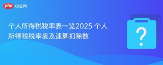 个人所得税税率表一览2025 个人所得税税率表及速算扣除数