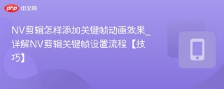 nv剪辑怎样添加关键帧动画效果_详解nv剪辑关键帧设置流程【技巧】 - php中文网
