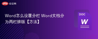 Word怎么设置分栏 Word文档分为两栏排版【方法】