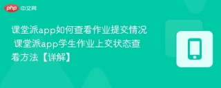 课堂派app如何查看作业提交情况 课堂派app学生作业上交状态查看方法【详解】