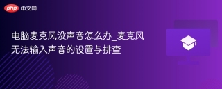 电脑麦克风没声音怎么办_麦克风无法输入声音的设置与排查